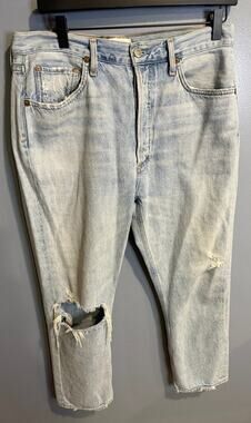 AGOLDE 90's Mid Rise Distressed Jeans - Size 30